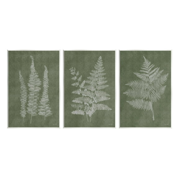 Stupell Industries Vintage Fern Silhouettes Botanical & Floral Painting Unframed Art Print Wall Art, 10 x 15, Set of 3