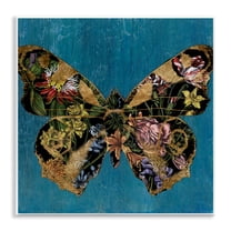Stupell Industries Vintage Floral Butterfly Animals & Insects Painting Unframed Art Print Wall Art, 12 x 12