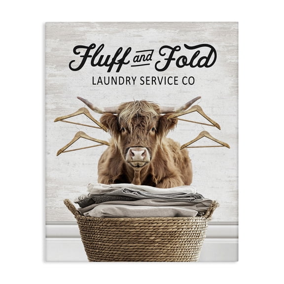 Stupell Industries Vintage Fluff & Fold Cattle Quotes and Sayings Painting Wrapped Canvas Canvas Art Print Wall Art, 24 x 30