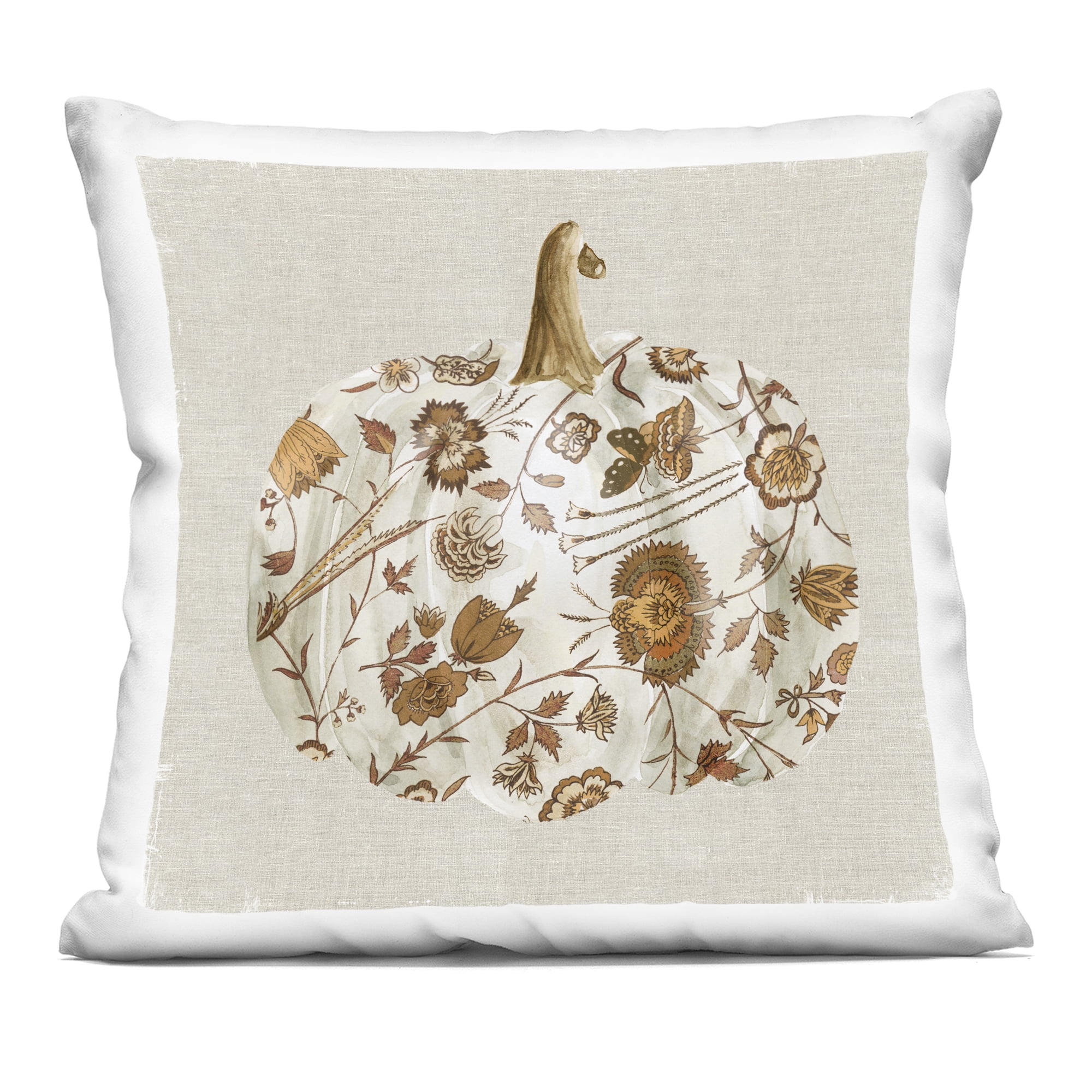 Stupell Industries Vintage Foliage Pumpkin Decorative Printed Throw Pillow, design by Livi and Finn