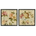 thumbnail image 1 of Stupell Industries Vintage French Floral with Script Botanical & Floral Painting Black Floater Framed Canvas Art Print Wall Art, 25 x 25, Set of 2, 1 of 9