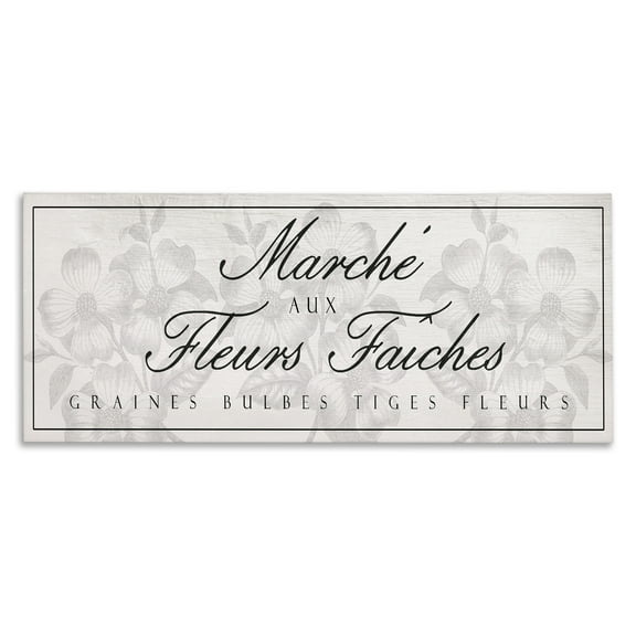 Stupell Industries Vintage French Flower Market Canvas Wall Art design by Lil' Rue, 10 x 24