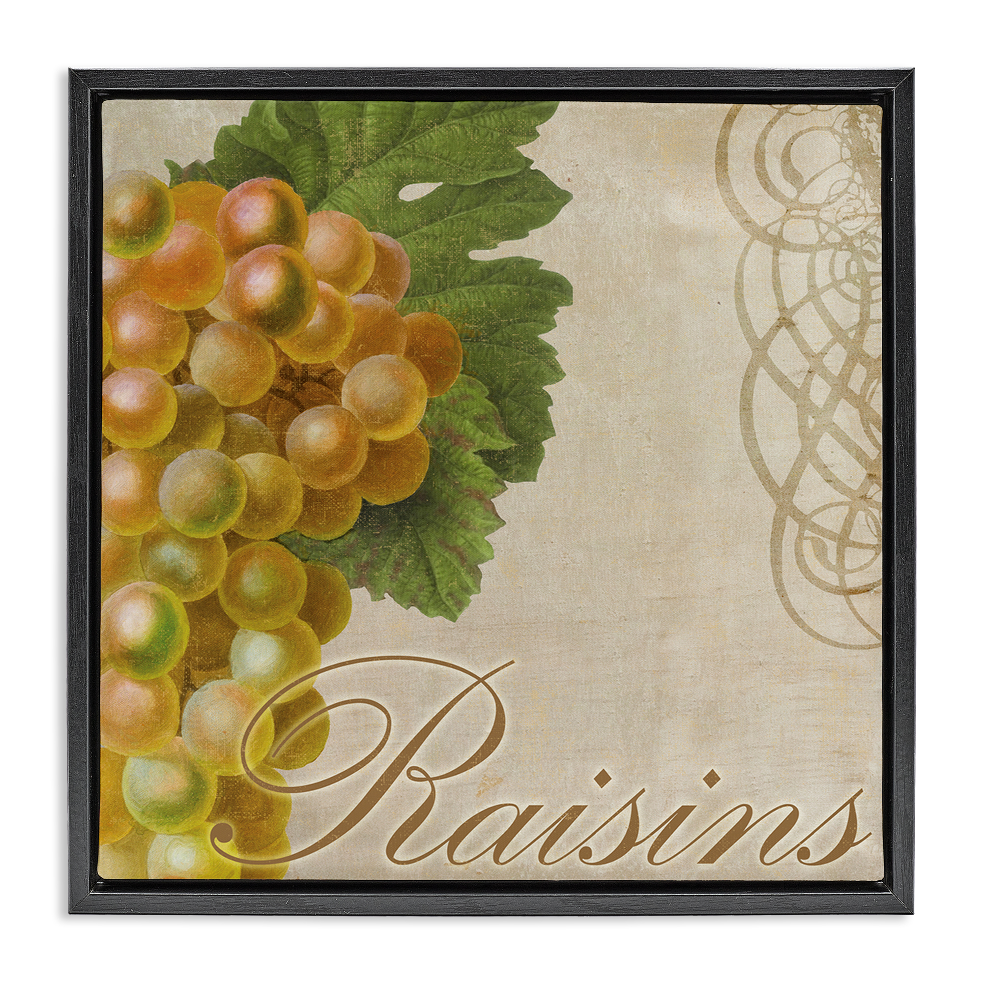 Stupell Industries Vintage French Grapes Food & Beverage Painting Black Floater Framed Canvas Art Print Wall Art, 25 x 25