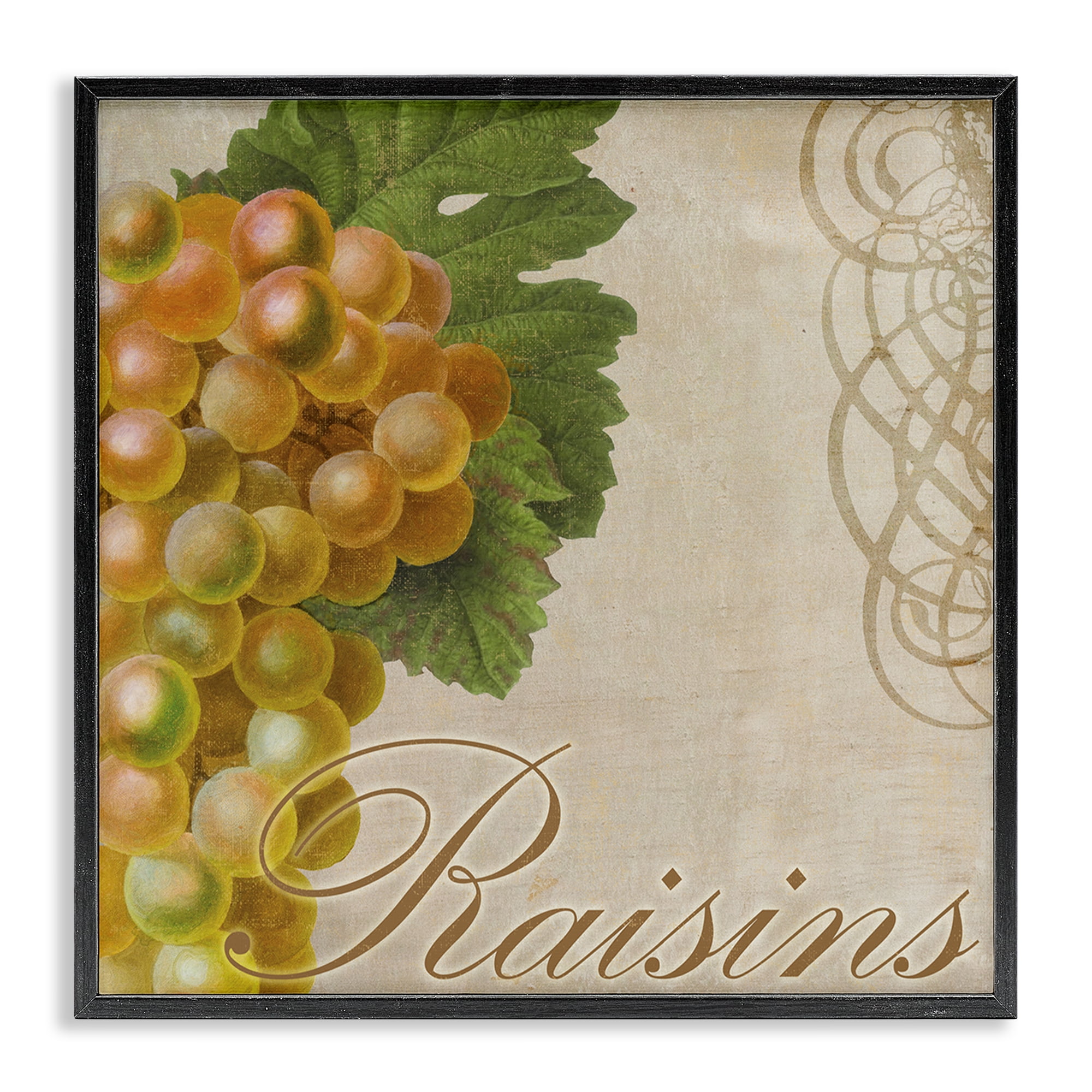 Stupell Industries Vintage French Grapes Food & Beverage Painting Black Framed Art Print Wall Art, 17 x 17