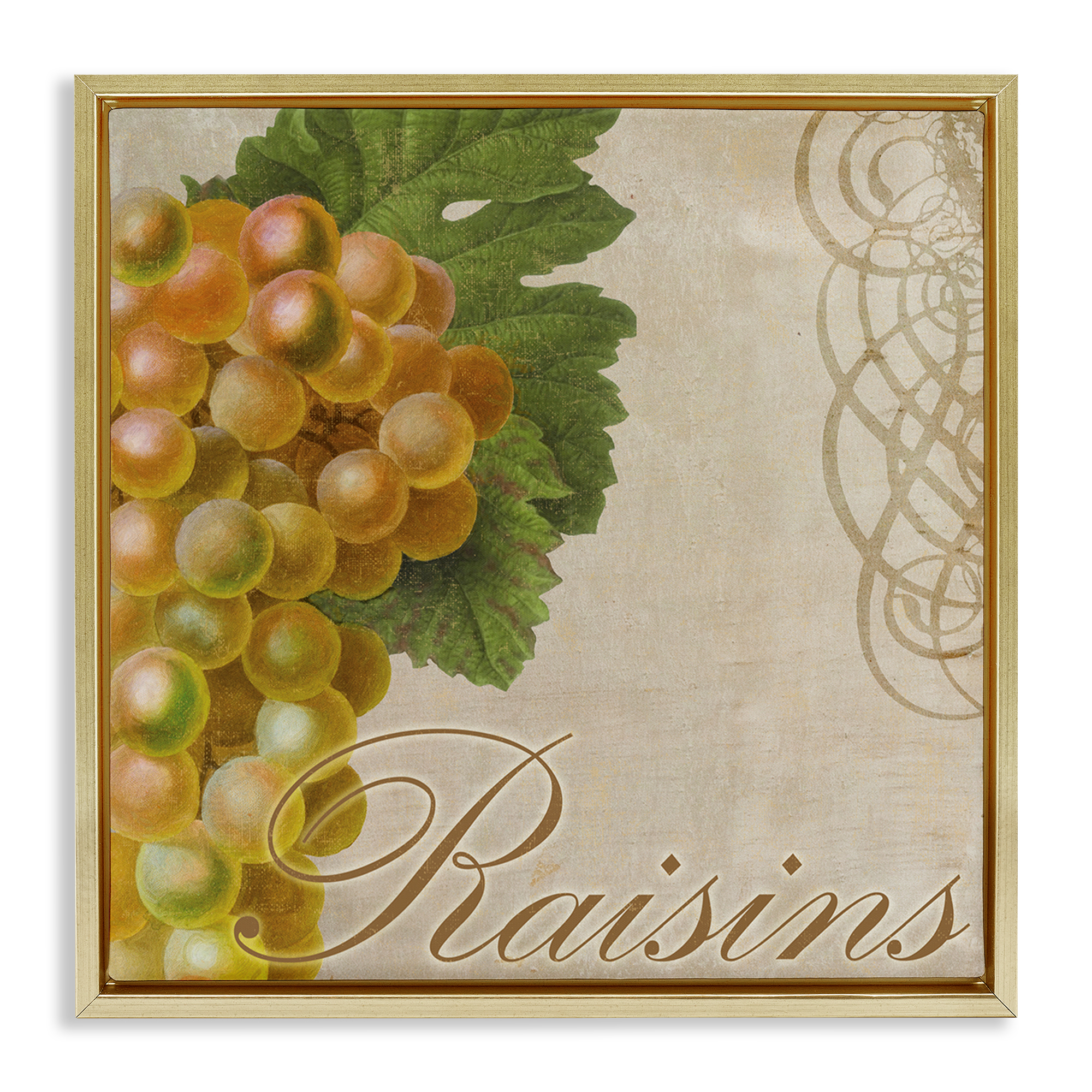 Stupell Industries Vintage French Grapes Food & Beverage Painting Gold Floater Framed Canvas Art Print Wall Art, 25 x 25
