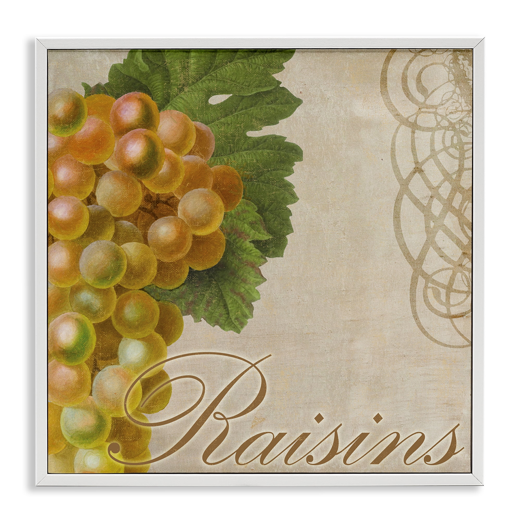 Stupell Industries Vintage French Grapes Food & Beverage Painting White Framed Art Print Wall Art, 17 x 17