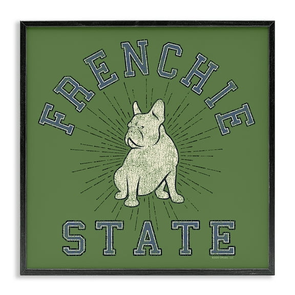 Stupell Industries Vintage Frenchie State Novelty & Humor Painting Black Framed Art Print Wall Art, 12 x 12