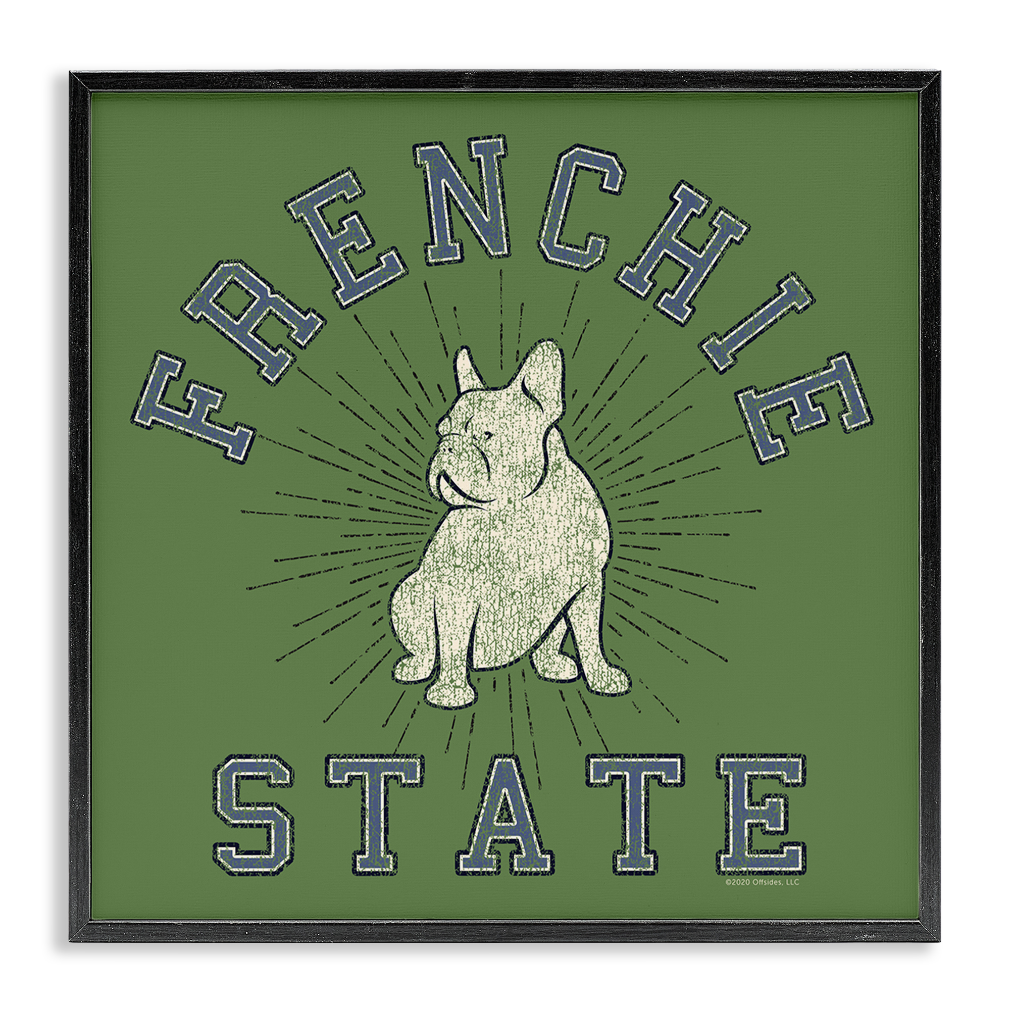 Stupell Industries Vintage Frenchie State Novelty & Humor Painting Black Framed Art Print Wall Art, 17 x 17