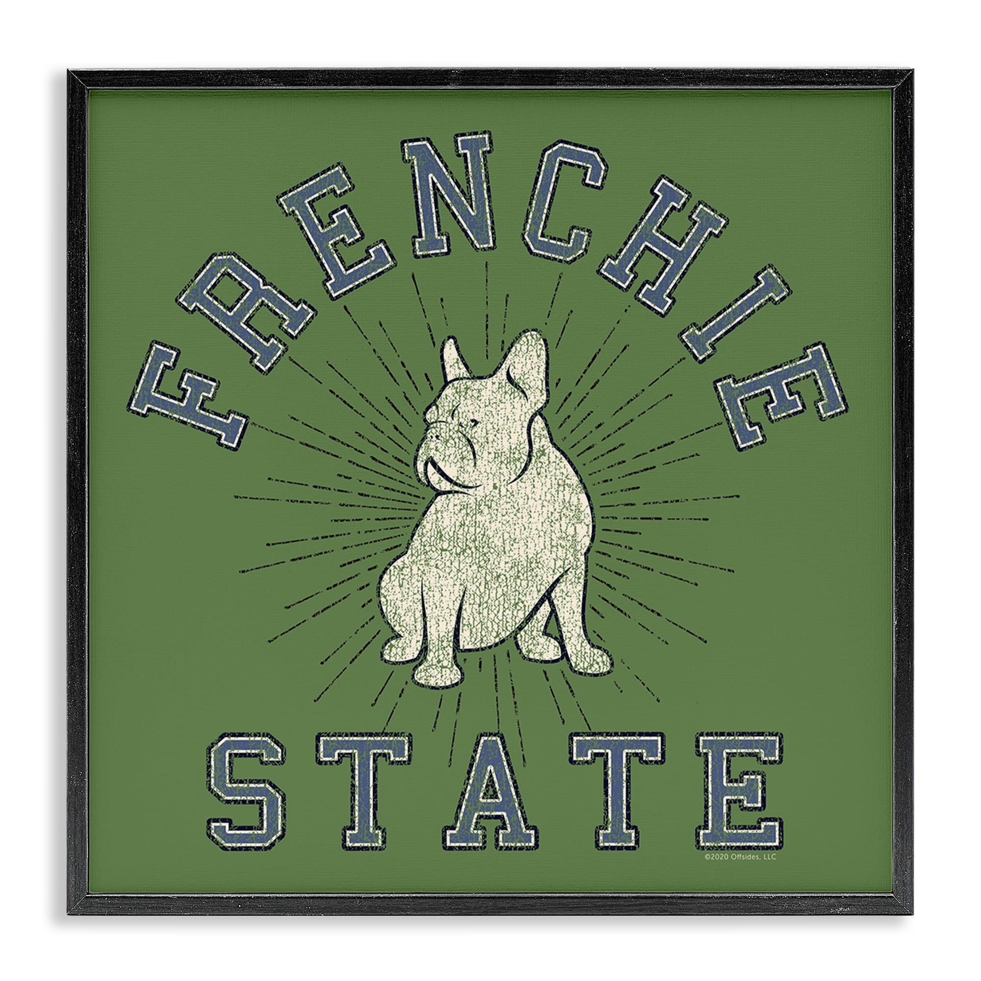 Stupell Industries Vintage Frenchie State Novelty & Humor Painting Black Framed Art Print Wall Art, 24 x 24
