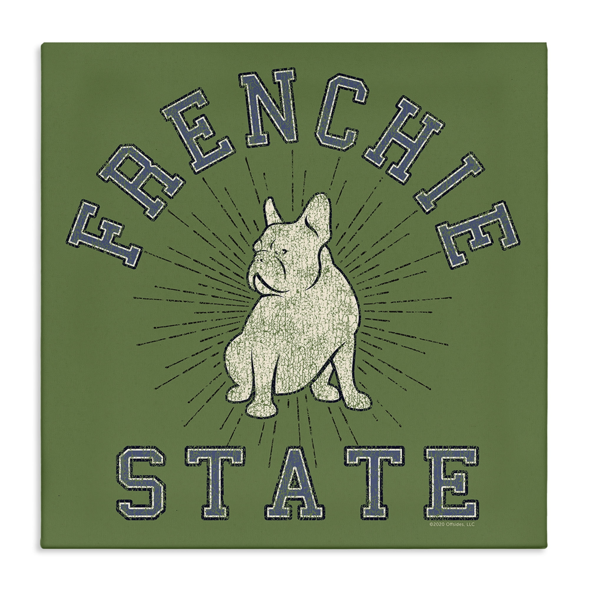 Stupell Industries Vintage Frenchie State Novelty & Humor Painting Wrapped Canvas Art Print Wall Art, 36 x 36