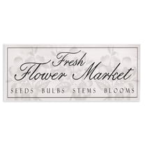 Stupell Industries Vintage Fresh Flower Market Quotes and Sayings Painting Unframed Art Print Wall Art, 17 x 7