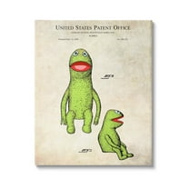 Stupell Industries Vintage Frog Character Puppet Graphic Art Gallery Wrapped Canvas Print Wall Art, Design by Karl Hronek