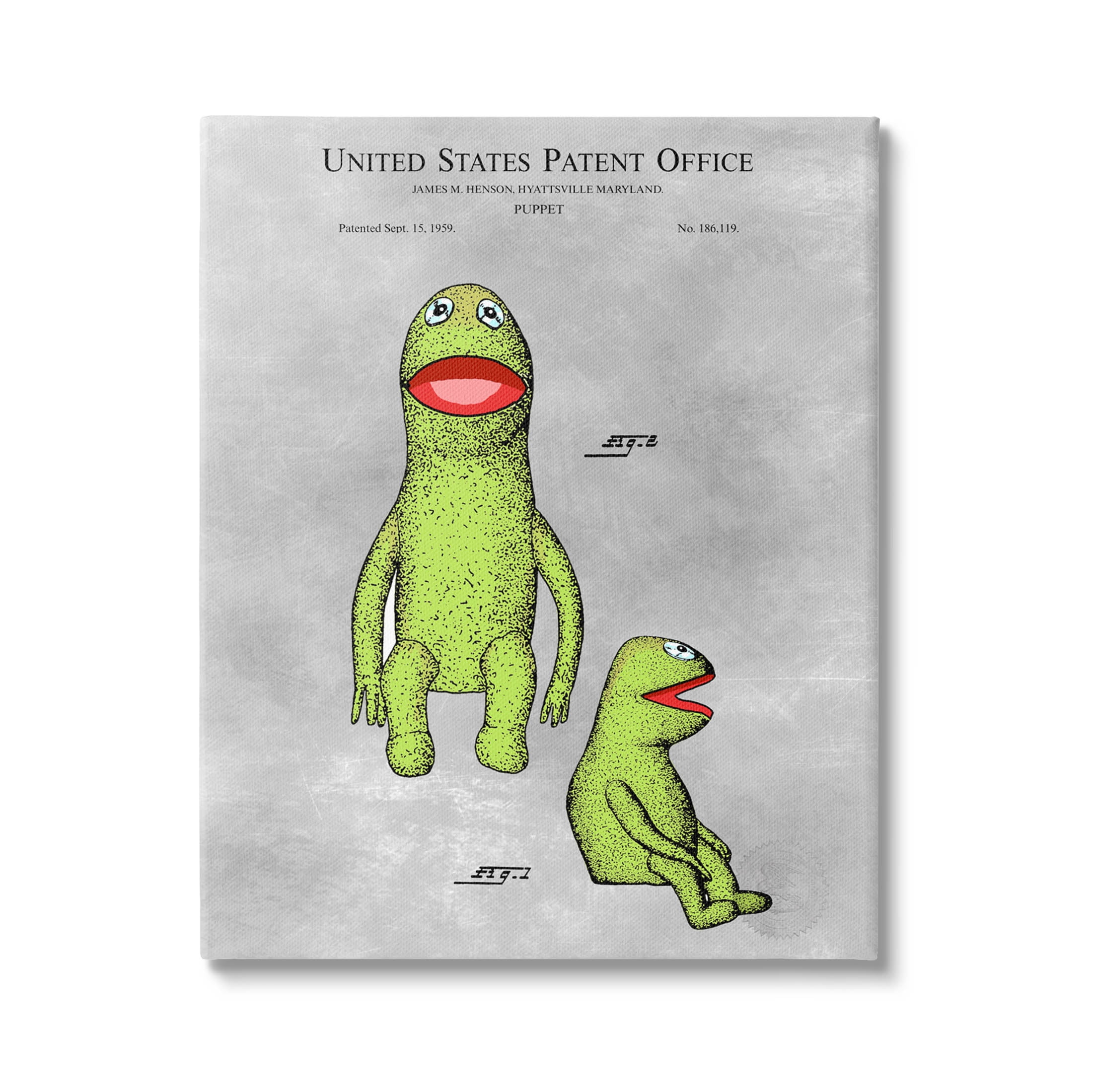 Stupell Industries Vintage Frog Puppet Diagram Graphic Art Gallery Wrapped Canvas Print Wall Art, Design by Karl Hronek