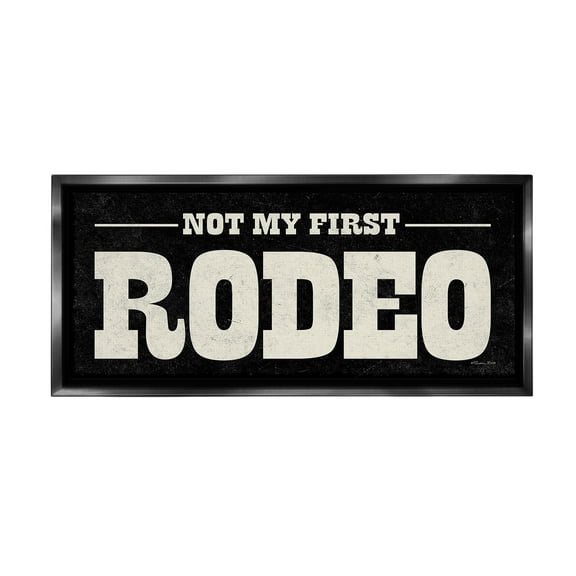 Stupell Industries Vintage Funny Rodeo Typography Painting Black Floater Framed Canvas Art Print Wall Art, 25 x 11