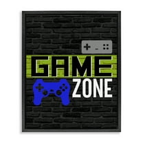 Stupell Industries Vintage Game Zone Typography Painting Black Floater Framed Art Print Wall Art, 17 x 21