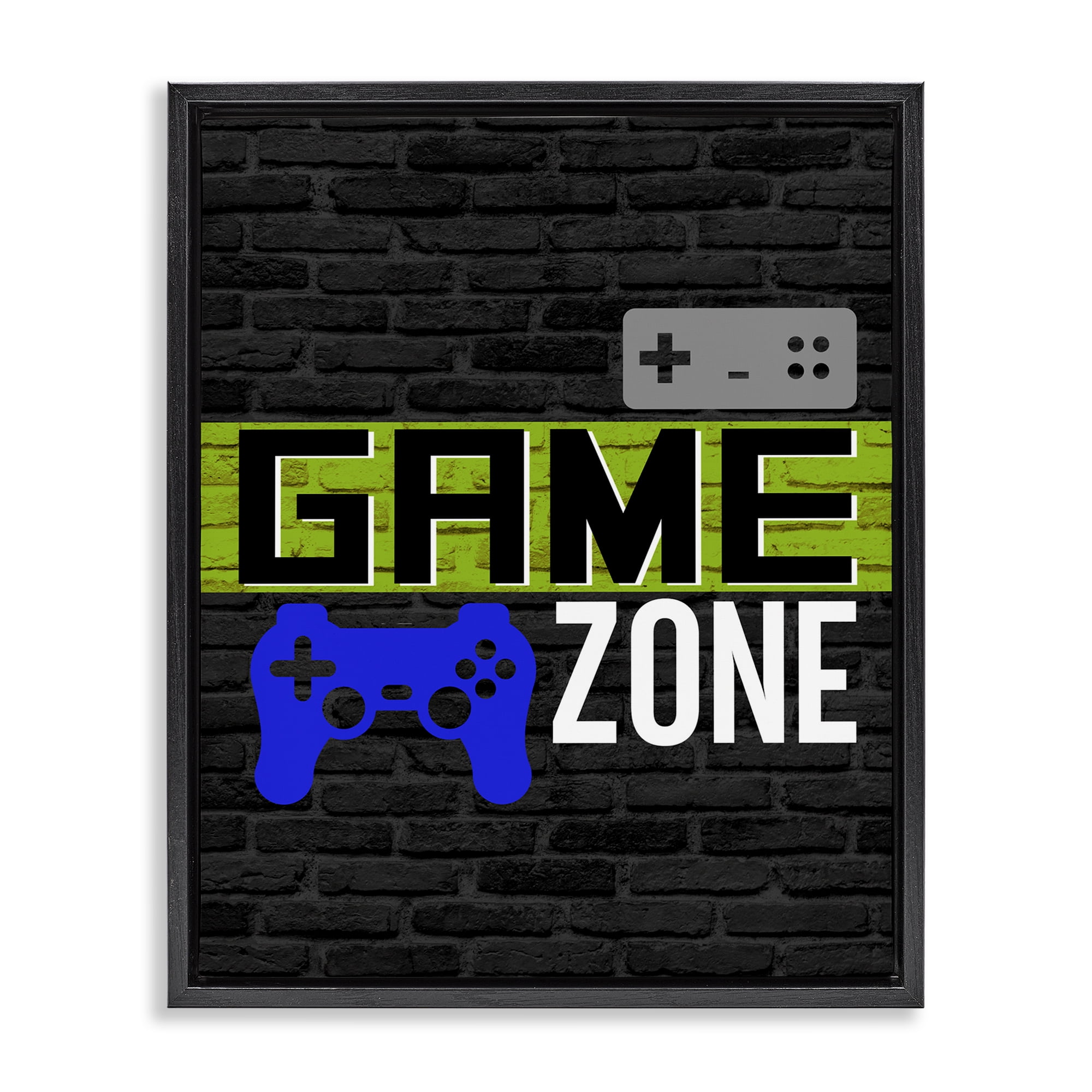 Stupell Industries Vintage Game Zone Typography Painting Black Floater Framed Art Print Wall Art, 25 x 31