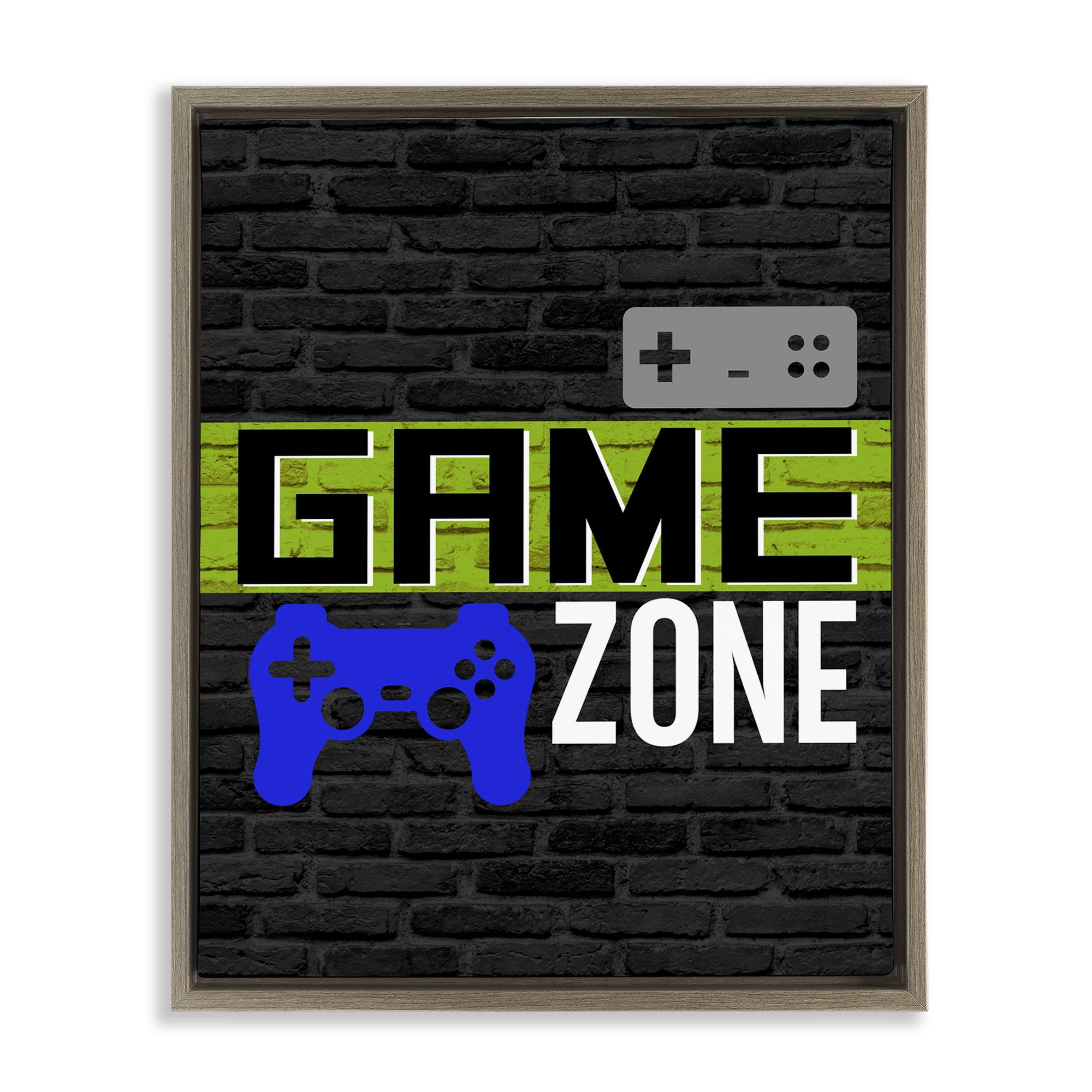 Stupell Industries Vintage Game Zone Typography Painting Brown Floater Framed Art Print Wall Art, 25 x 31