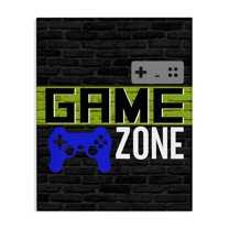 Stupell Industries Vintage Game Zone Typography Painting Gallery Wrapped Canvas Art Print Wall Art, 16 x 20