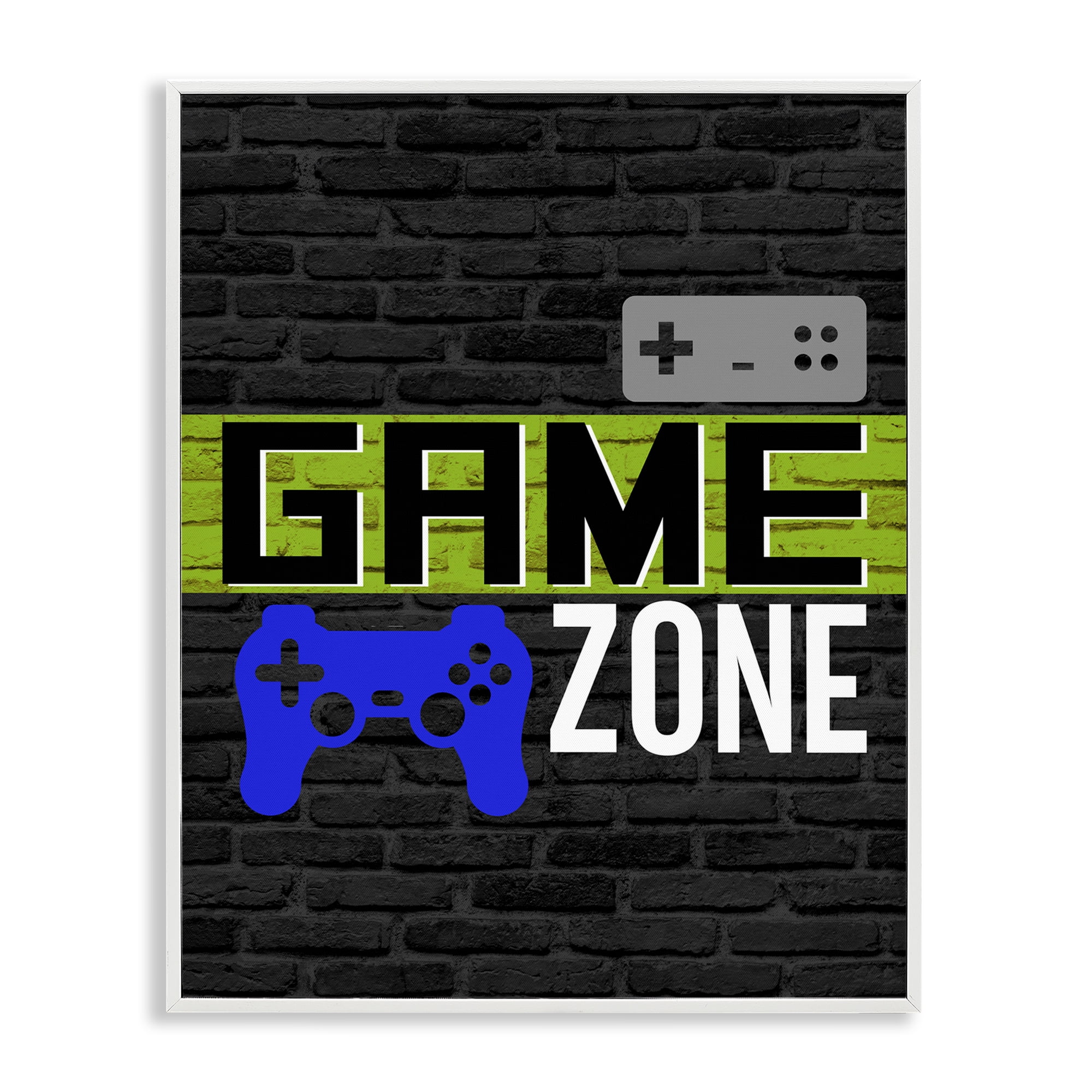 Stupell Industries Vintage Game Zone Typography Painting White Framed Art Print Wall Art, 16 x 20