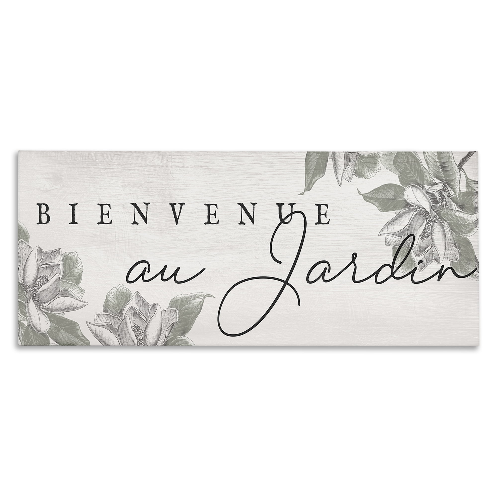 Stupell Industries Vintage Garden Welcome Plants & Flowers Painting Wrapped Canvas Art Print Wall Art, 30 x 13