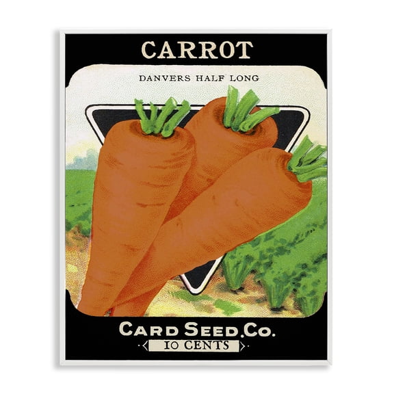Stupell Industries Vintage Gardening Carrot Food & Beverage Painting White Framed Art Print Wall Art, 11 x 14