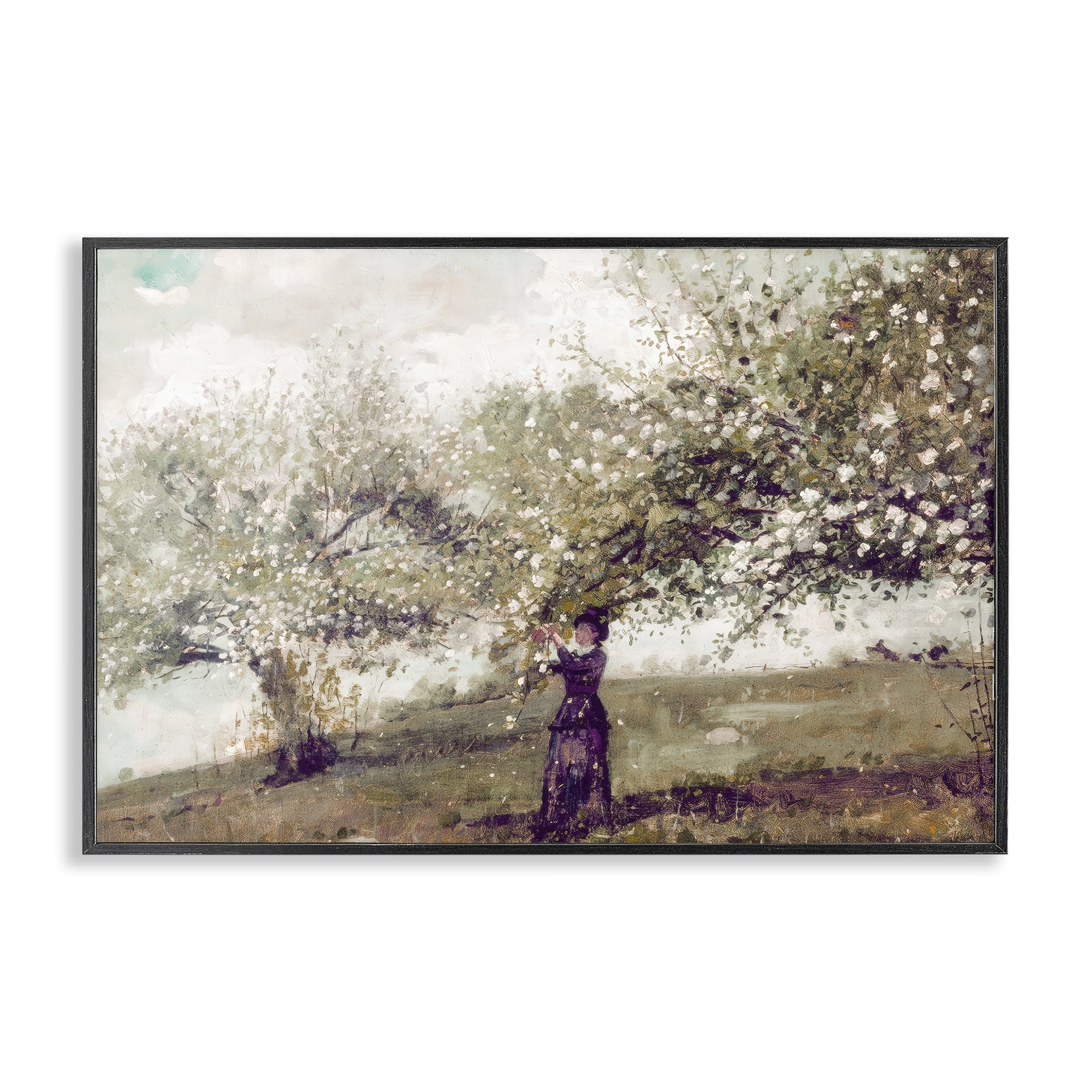 Stupell Industries Vintage Gathering Spring Blossoms Black Framed Giclee Art, design by Leah Straatsma