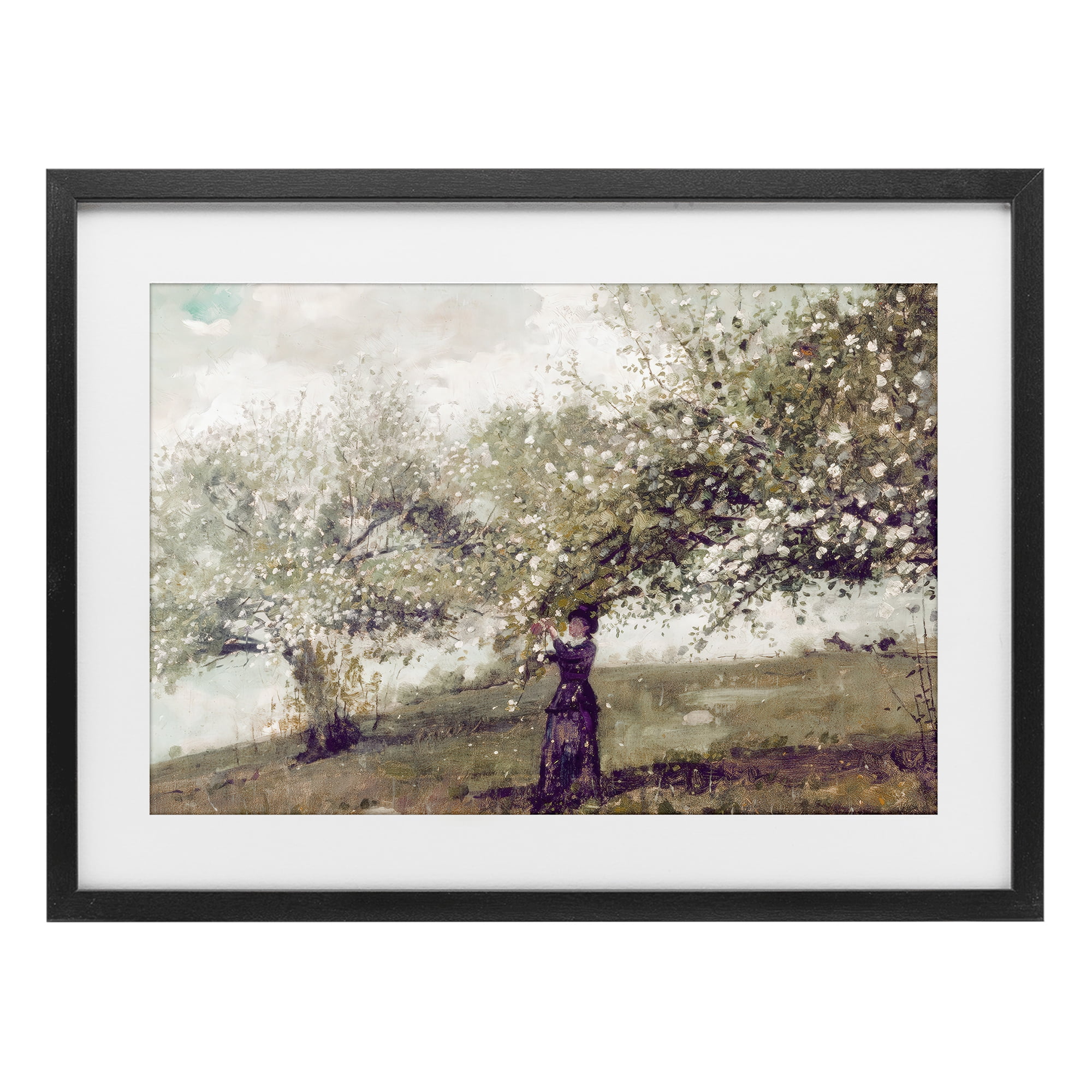 Stupell Industries Vintage Gathering Spring Blossoms Black Framed Print Under Glass, design by Leah Straatsma