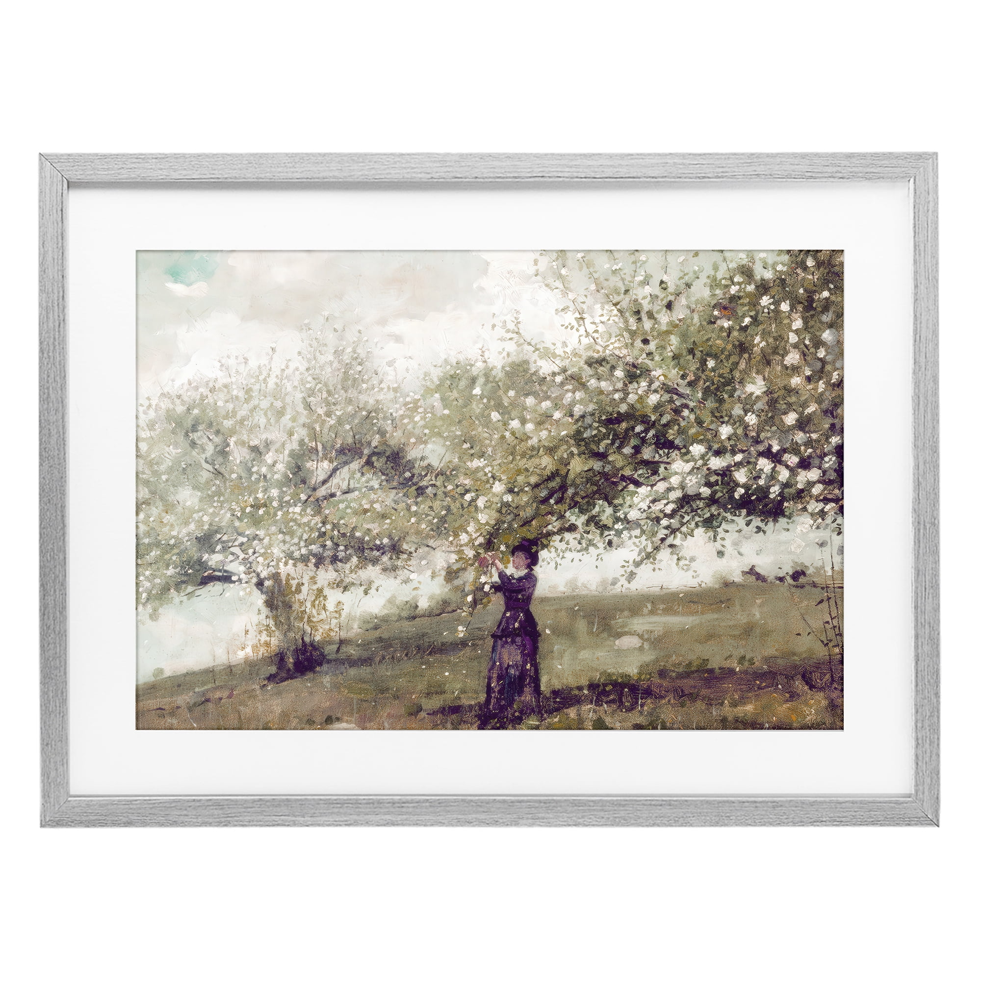 Stupell Industries Vintage Gathering Spring Blossoms Gray Framed Print Under Glass, design by Leah Straatsma