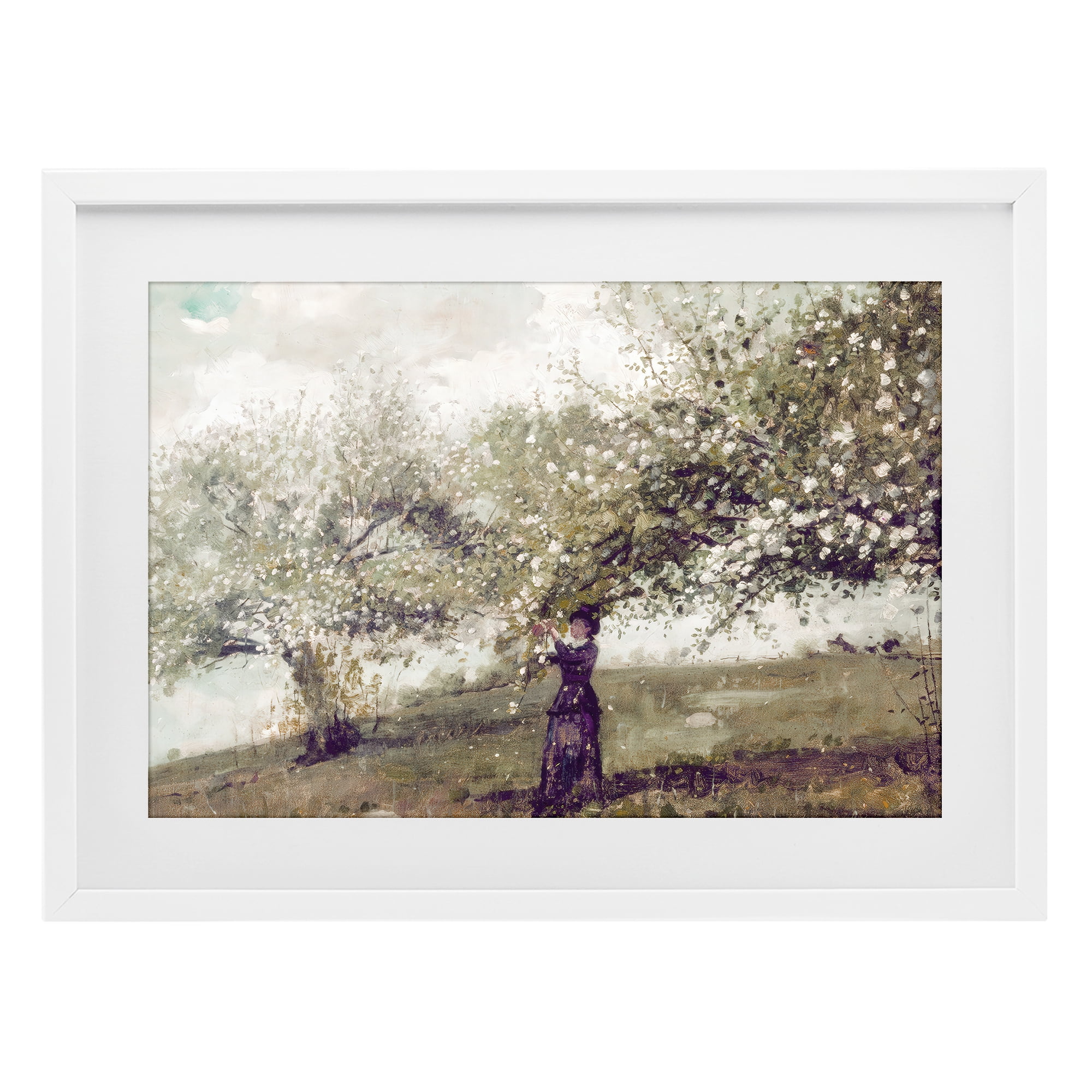 Stupell Industries Vintage Gathering Spring Blossoms White Framed Print Under Glass, design by Leah Straatsma