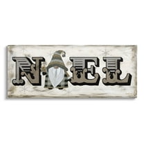 Stupell Industries Vintage Gnome Noel Phrase Graphic Art Gallery Wrapped Canvas Print Wall Art, Design by Livi Finn