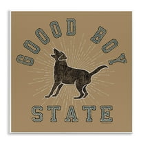 Stupell Industries Vintage Good Boy State Novelty & Humor Painting Unframed Art Print Wall Art, 12 x 12