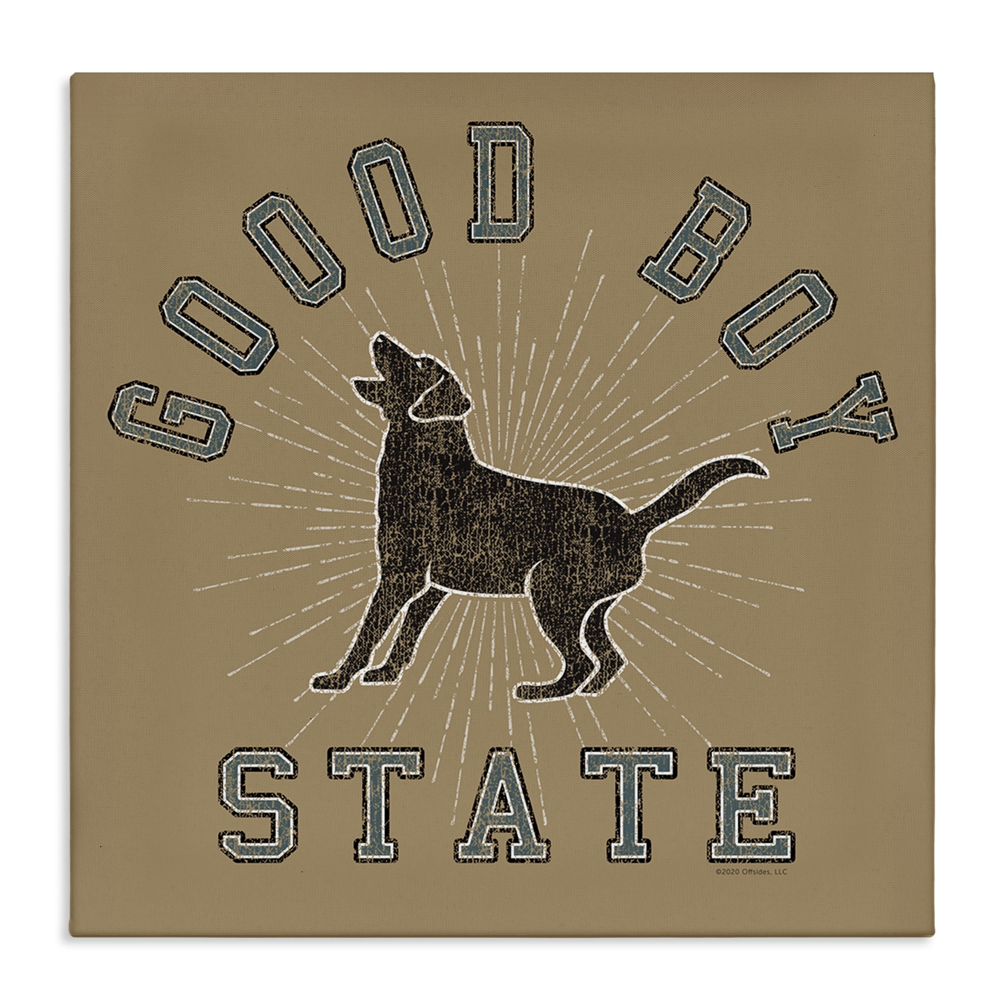 Stupell Industries Vintage Good Boy State Novelty & Humor Painting Wrapped Canvas Art Print Wall Art, 36 x 36
