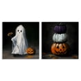 thumbnail image 1 of Stupell Industries Vintage Halloween Ghost & Pumpkin Stack 2 Piece Canvas Wall Art Set design by Lindsay Kivi Fine Art, 17 x 17, 1 of 7