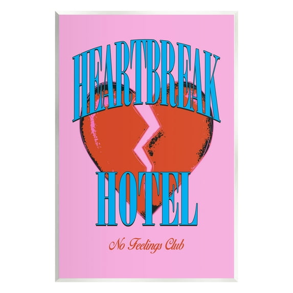 Stupell Industries Vintage Heartbreak Hotel Typography Painting Unframed Art Print Wall Art, 10 x 15