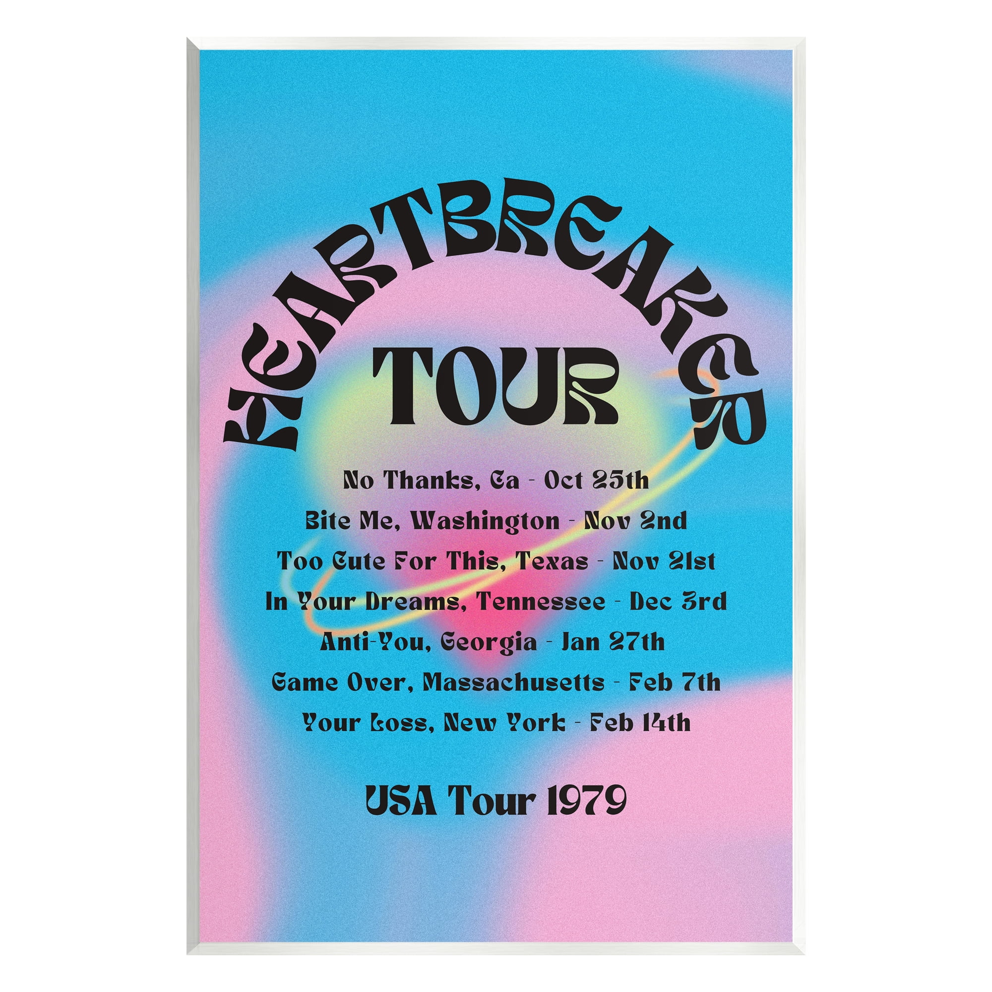 Stupell Industries Vintage Heartbreak Tour Typography Painting Unframed Art Print Wall Art, 13 x 19
