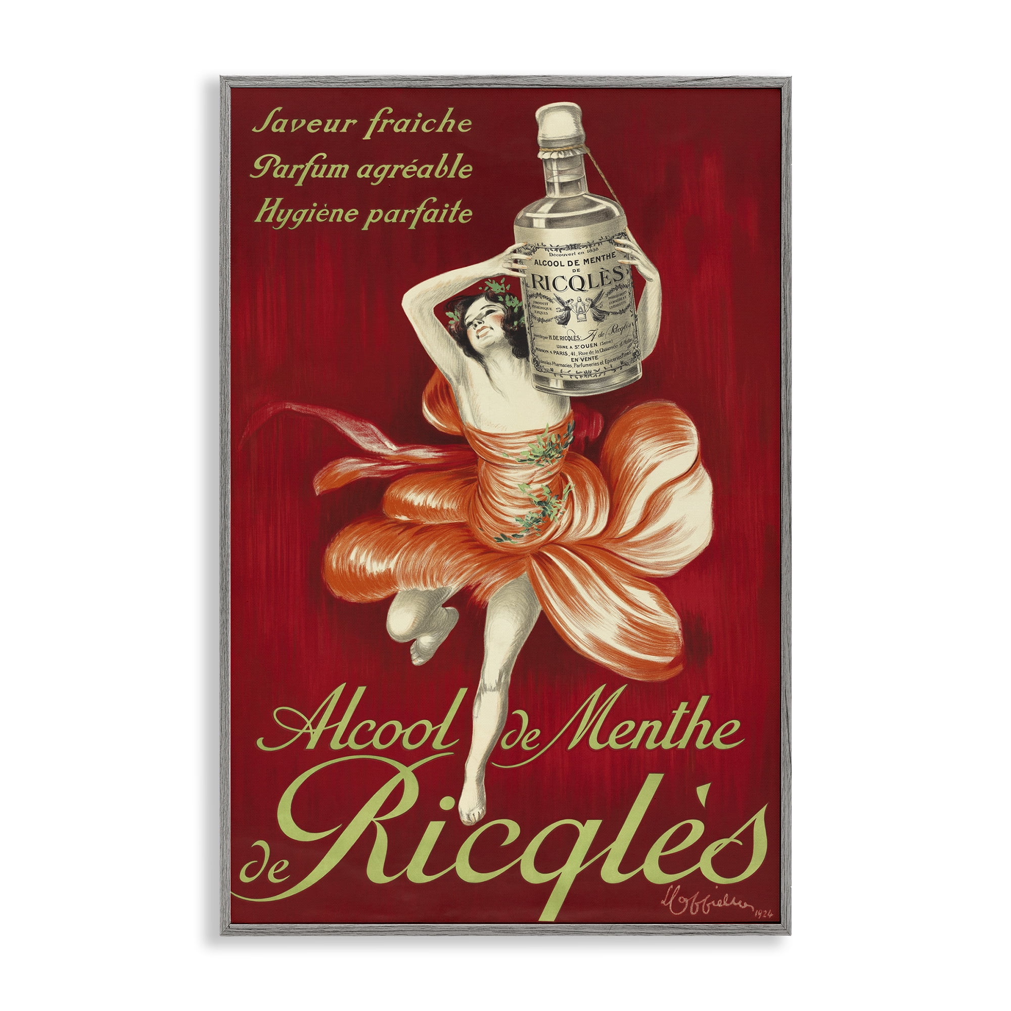 Stupell Industries Vintage Herbal Remedy Advertisement Gray Framed Giclee Art, design by Leonetto Cappiello