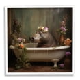thumbnail image 1 of Stupell Industries Vintage Hippo Bathtub Animals & Insects Painting White Framed Art Print Wall Art, 12 x 12, 1 of 9