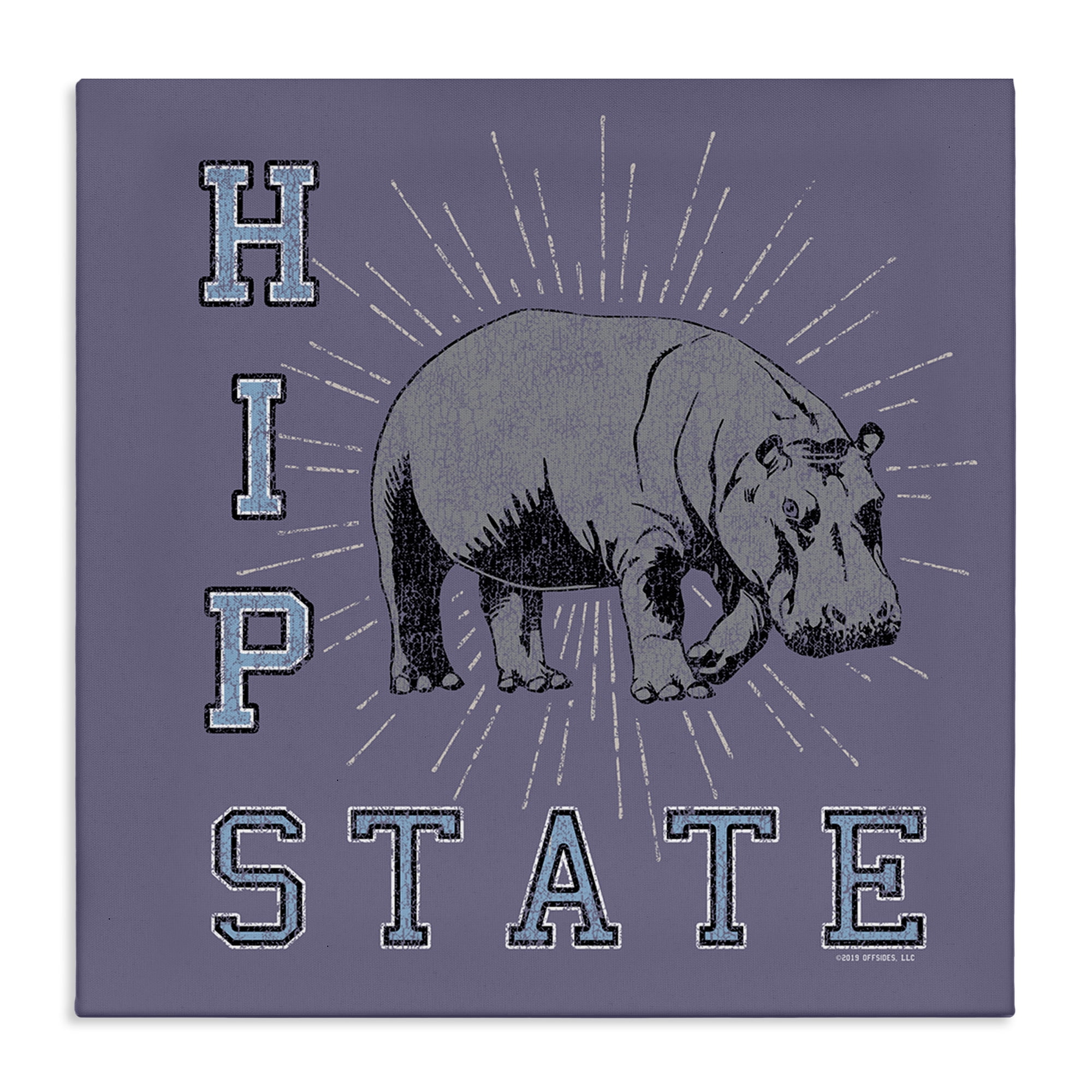 Stupell Industries Vintage Hippo State Novelty & Humor Painting Wrapped Canvas Art Print Wall Art, 36 x 36