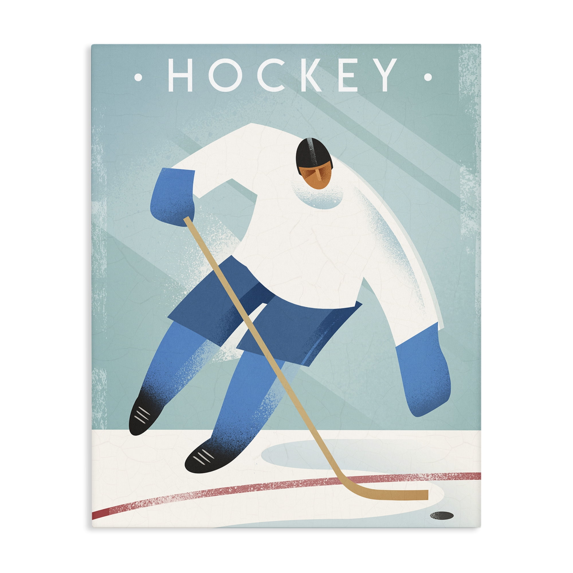 Stupell Industries Vintage Hockey Player Canvas Wall Art, design by Martin Wickstrom