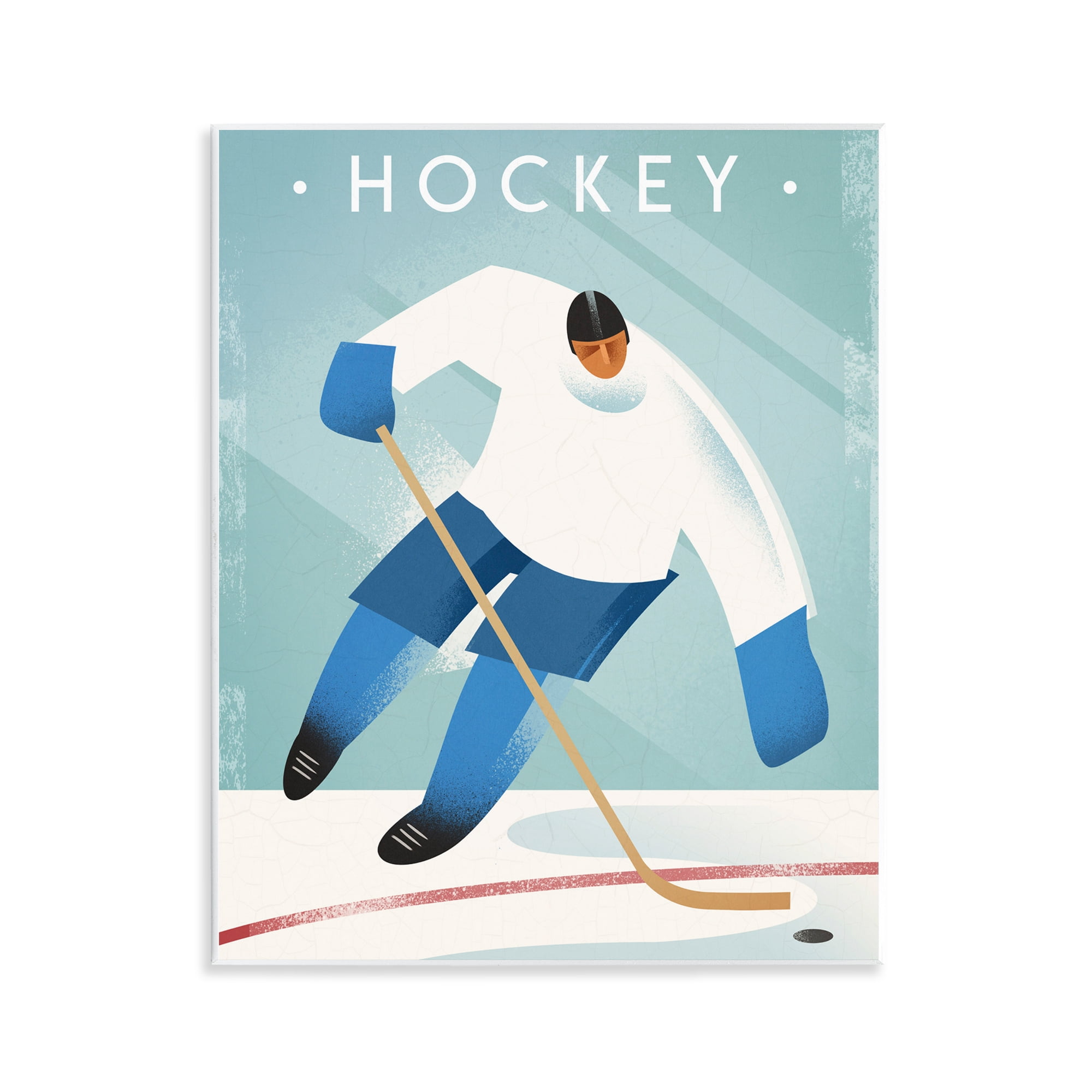 Stupell Industries Vintage Hockey Player Wall Plaque Art, design by Martin Wickstrom