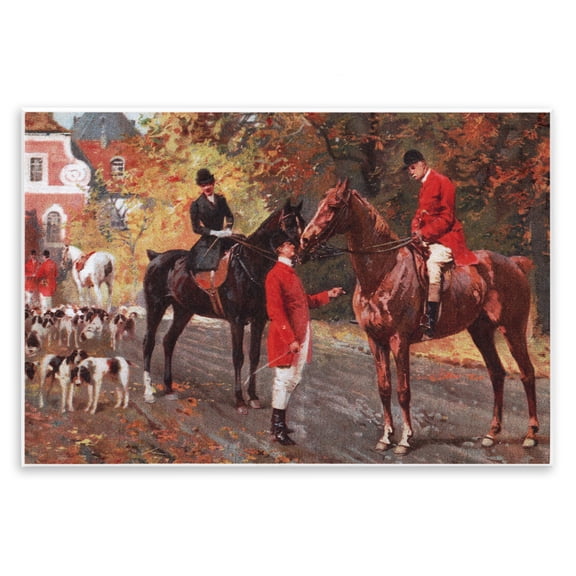 Stupell Industries Vintage Horses & Jockeys People Painting Unframed Art Print Wall Art, 15 x 10