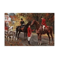 Stupell Industries Vintage Horses & Jockeys People Painting Wrapped Canvas Art Print Wall Art, 24 x 16