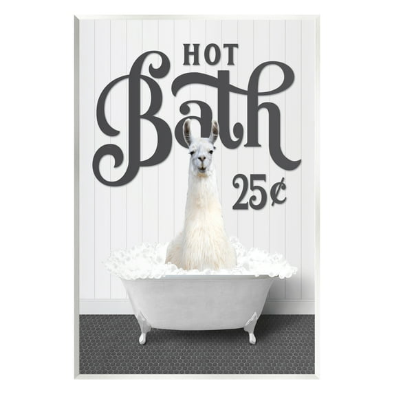 Stupell Industries Vintage Hot Bath Llama Animals & Insects Painting Unframed Art Print Wall Art, 10 x 15
