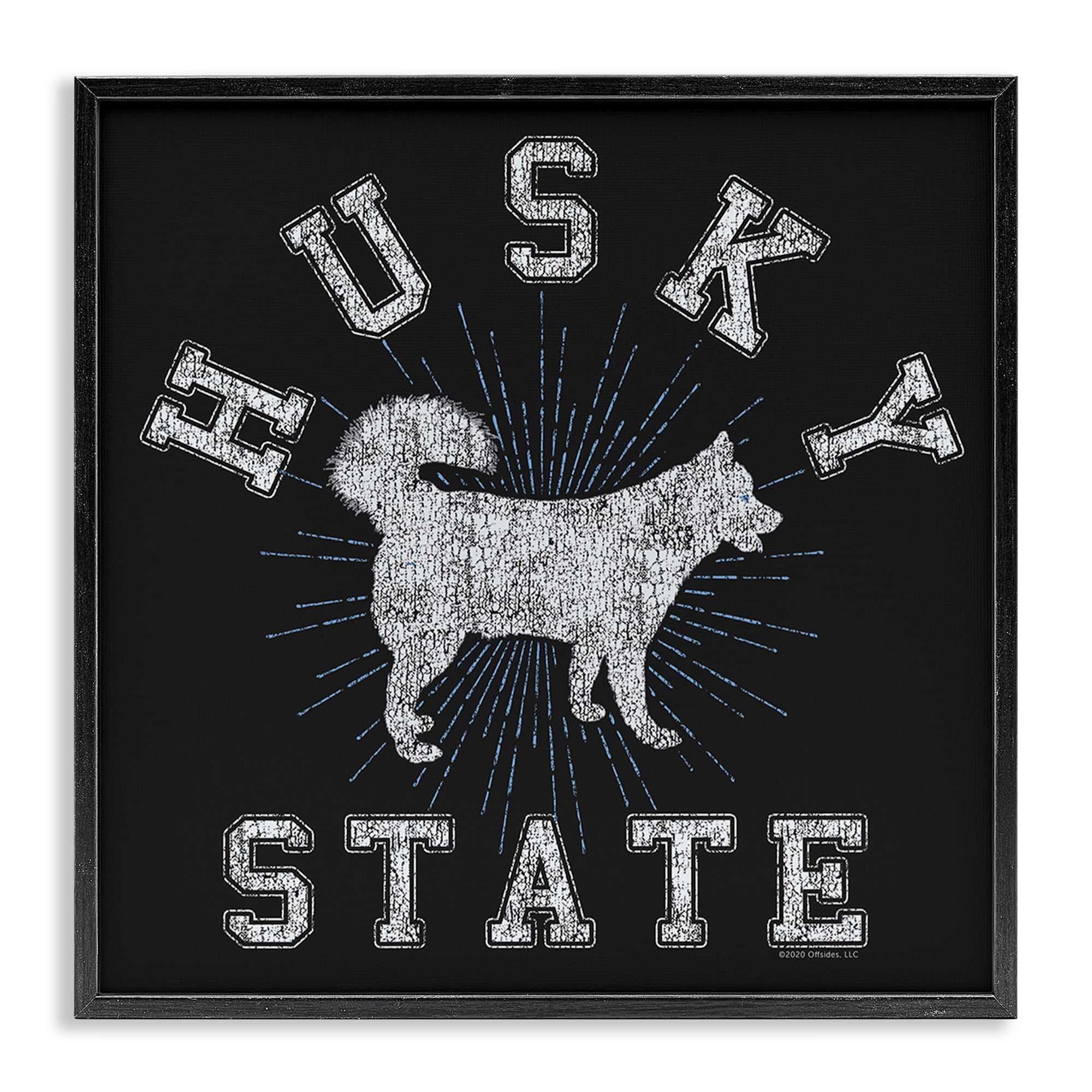Stupell Industries Vintage Husky State Novelty & Humor Painting Black Framed Art Print Wall Art, 24 x 24