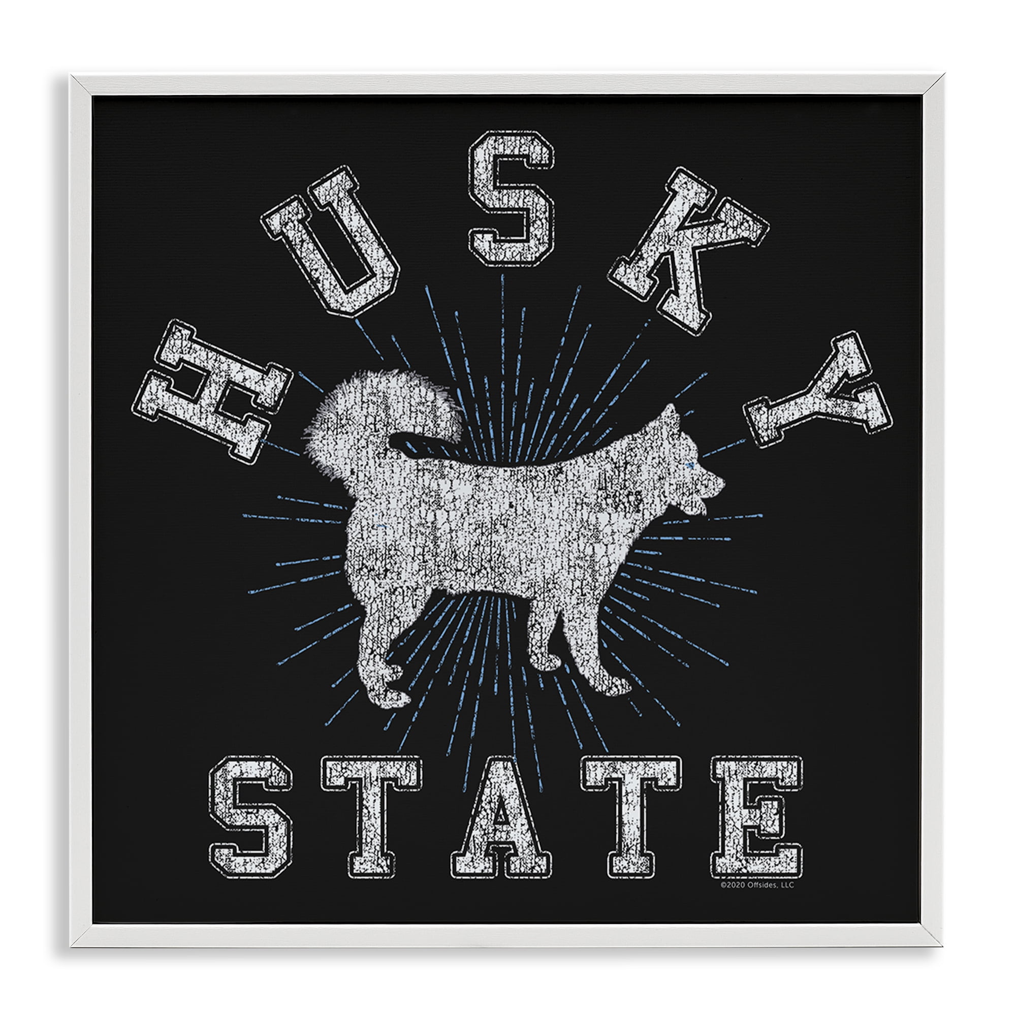 Stupell Industries Vintage Husky State Novelty & Humor Painting White Framed Art Print Wall Art, 24 x 24