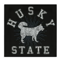 Stupell Industries Vintage Husky State Novelty & Humor Painting Wrapped Canvas Art Print Wall Art, 17 x 17