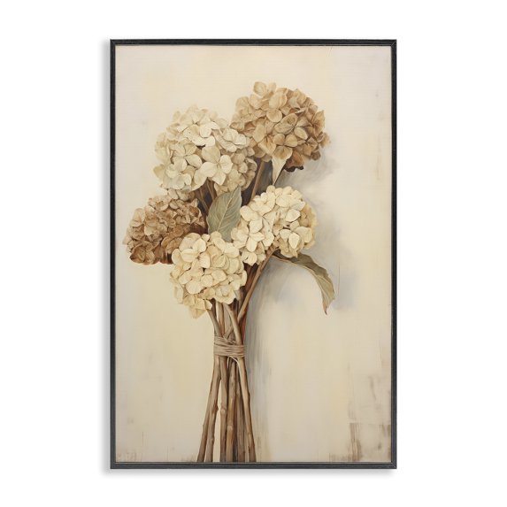 Stupell Industries Farmhouse Vintage Hydrangea Bundle Black Framed Giclee Art, 16 x 24, by Petals Prints Design