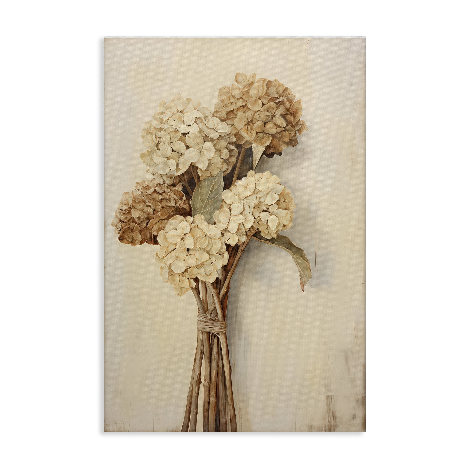 Stupell Industries Vintage Hydrangea Bundle Plants & Flowers Painting Wrapped Canvas Art Print Wall Art, 24 x 36