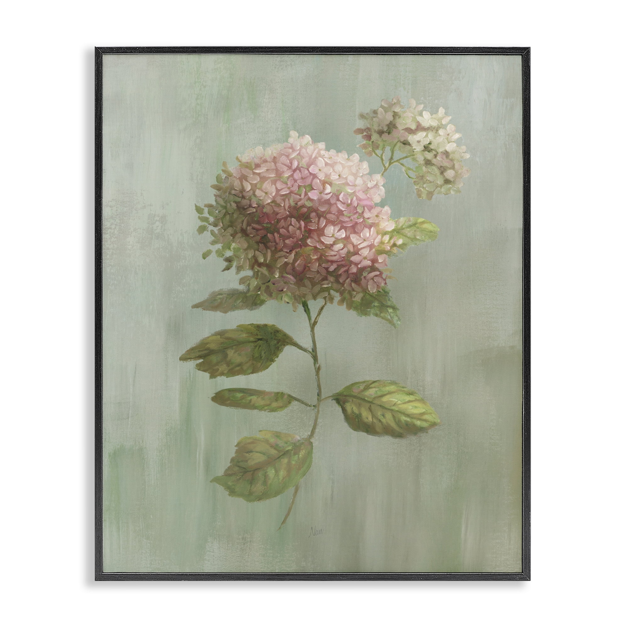 Stupell Industries Vintage Hydrangea Bushel Black Framed Giclee Art, design by Nan