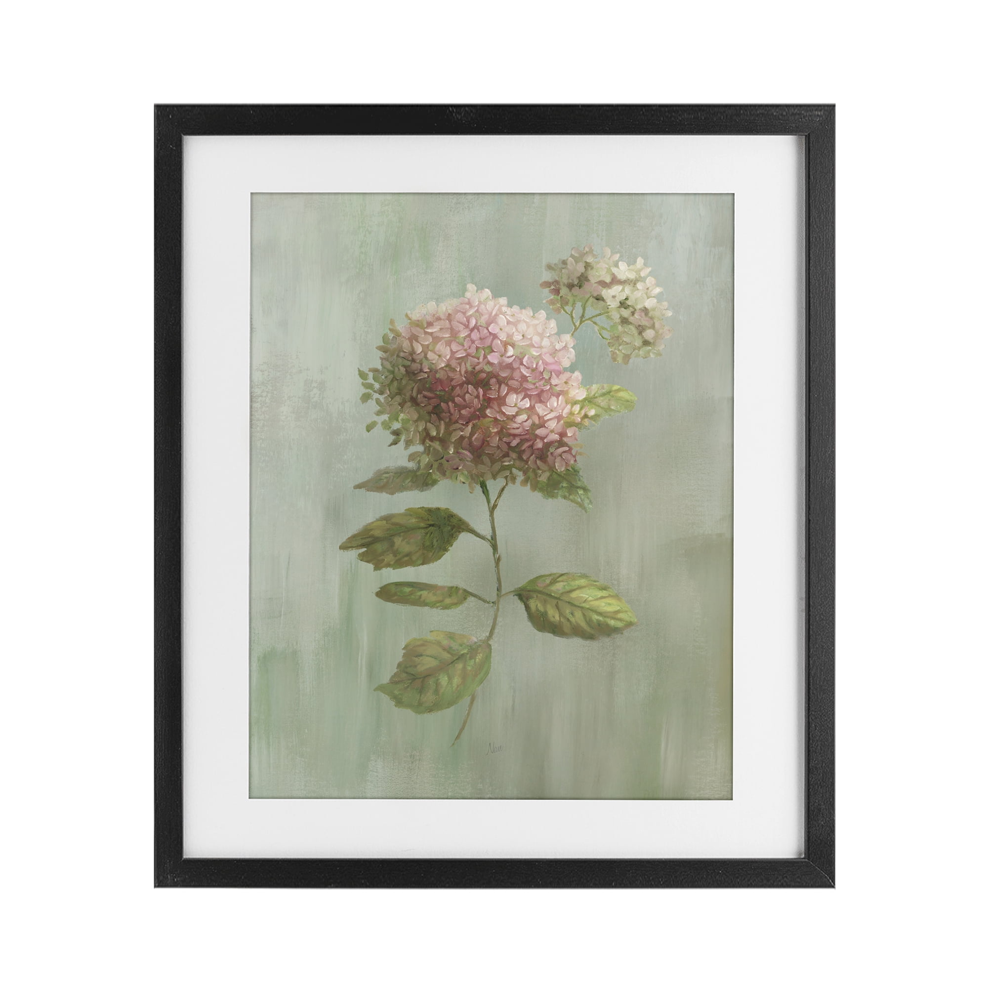 Stupell Industries Vintage Hydrangea Bushel Black Framed Print Under Glass, design by Nan